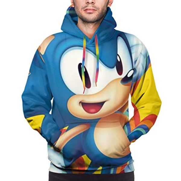 Cartoon Games Sonic Hoodie - Sonic the Hedgehog 3D Print Pullover Hooded Sweatshirt
