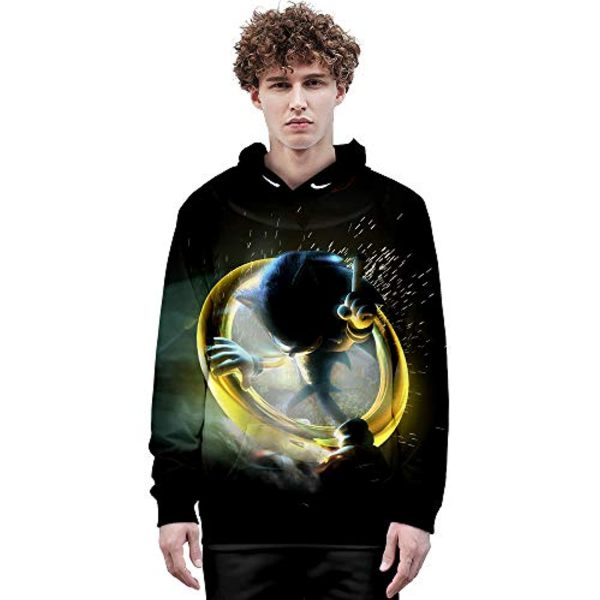 Cartoon Games Sonic Hoodie - Sonic the Hedgehog 3D Print Pullover Hooded Sweatshirt
