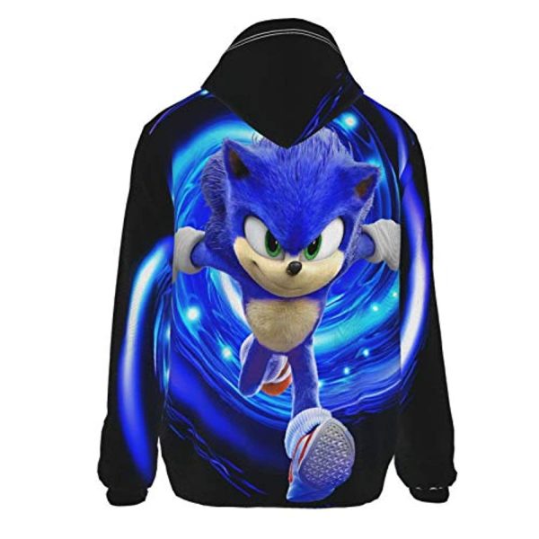 Cartoon Games Sonic Hoodie - Sonic the Hedgehog 3D Print Pullover Hooded Sweatshirt