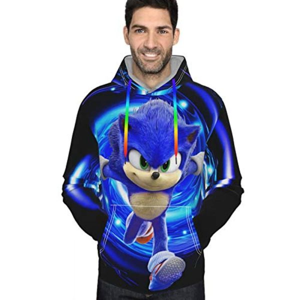 Cartoon Games Sonic Hoodie - Sonic the Hedgehog 3D Print Pullover Hooded Sweatshirt