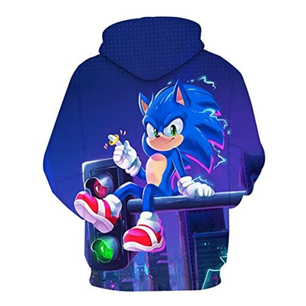 Cartoon Games Sonic Hoodie - Sonic the Hedgehog 3D Print Unisex Pullover Hoodie for Teens Men Women