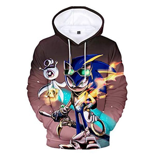 Cartoon Games Sonic Hoodie - Sonic the Hedgehog Beige 3D Print Pullover Hooded Sweatshirt