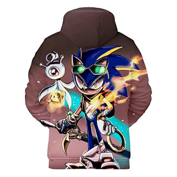 Cartoon Games Sonic Hoodie - Sonic the Hedgehog Beige 3D Print Pullover Hooded Sweatshirt