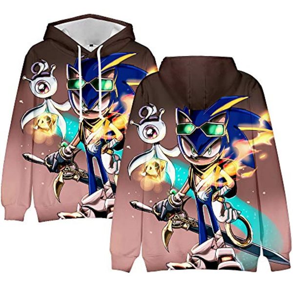 Cartoon Games Sonic Hoodie - Sonic the Hedgehog Beige 3D Print Pullover Hooded Sweatshirt