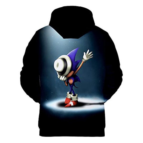 Cartoon Games Sonic Hoodie - Sonic the Hedgehog Black 3D Print Pullover Hooded Sweatshirt