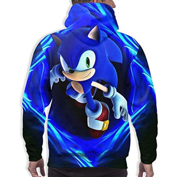 Cartoon Games Sonic Hoodie - Sonic the Hedgehog Dark Blue 3D Print Pullover Hooded Sweatshirt