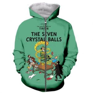 Cartoon The Adventures of Tintin 3D Printed Zip Up Hoodies