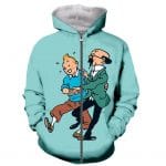 Cartoon Tintin 3D Printed Pullovers Sweatshirts Hoodies