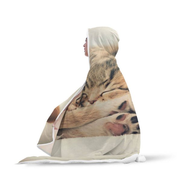 Cat And Dog Hooded Blanket - We Be Friends Blanket