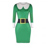 Christmas Dresses - Knee-Length Xmas Green Trendy Dress