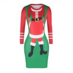 Christmas Dresses - Knee-Length Xmas Santa Trendy Dress