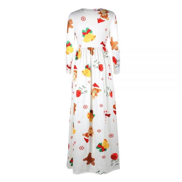 Christmas Dresses - Long Sleeves White Dress