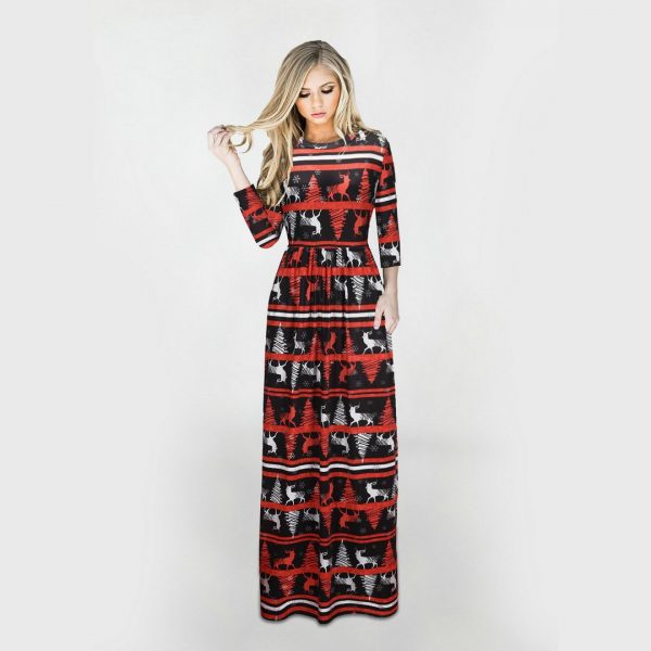 Christmas Dresses - Long Sleeves White Goat Dress