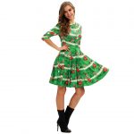 Christmas Dresses - Long Sleeves Xmas Green Dress