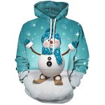 Christmas Hoodies - Blue Skating Snowman 3D Print Pullover Hoodie