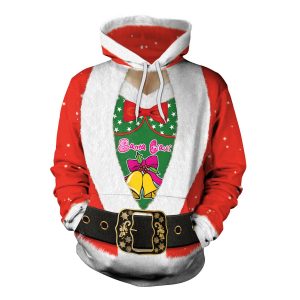 Christmas Hoodies - Christmas Sexy Style 3D Red Hoodie