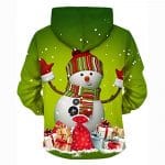 Christmas Hoodies - Funny Green Snowman 3D Print Pullover Hoodie