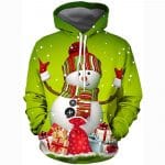 Christmas Hoodies - Funny Green Snowman 3D Print Pullover Hoodie