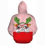 Christmas Hoodies - Funny Reindeer Pink 3D Print Pullover Hoodie