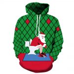 Christmas Hoodies - Funny Santa Claus WC Icon Green 3D Hoodie