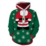 Christmas Hoodies - Funny Santa Green Pullover Hoodies