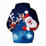 Christmas Hoodies - Funny Santa Reindeer 3D Print Pullover Hoodie