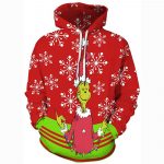 Christmas Hoodies - Funny Snowflake Red Cartoon Grinch 3D Print Pullover Hoodie