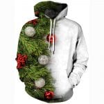 Christmas Hoodies - Green and White Pullover Hoodie Christmas Bell