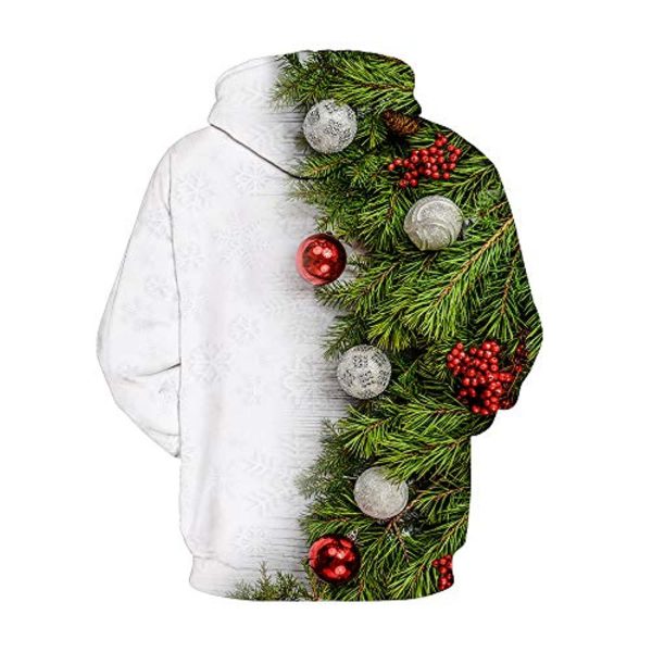 Christmas Hoodies - Green and White Pullover Hoodie Christmas Bell