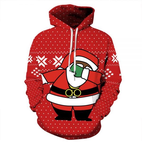 Christmas Hoodies - Happy Santa Claus Dancing Icon Super Cute 3D Hoodie