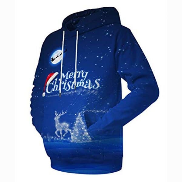 Christmas Hoodies - Merry Christmas Blue Pullover Hoodie