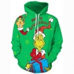 Christmas Hoodies - Merry Christmas Green Funny Reindeer Pullover Hoodie