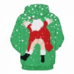 Christmas Hoodies - Naughty Santa Claus Snowflake Icon Green 3D Hoodie