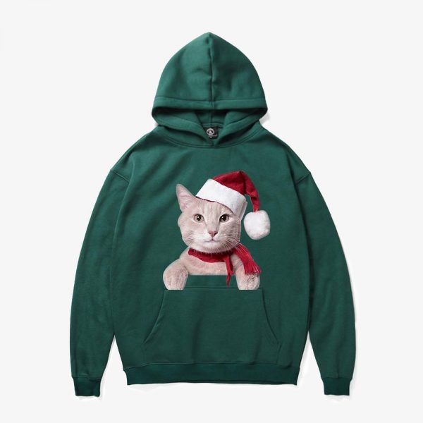 Christmas Hoodies - Super Cute Christmas Cat Icon 3D Fleece Hoodie
