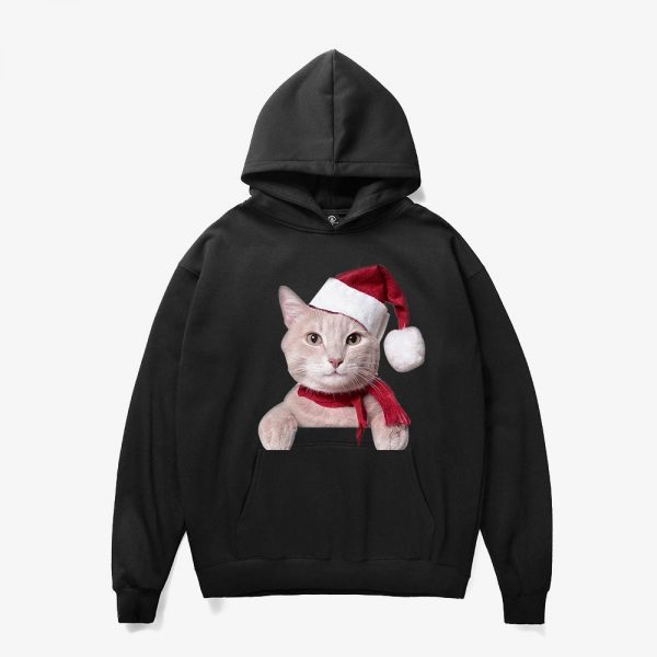 Christmas Hoodies - Super Cute Christmas Cat Icon 3D Fleece Hoodie