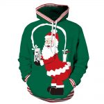 Christmas Hoodies - Super Funny Santa Claus Icon Green 3D Hoodie