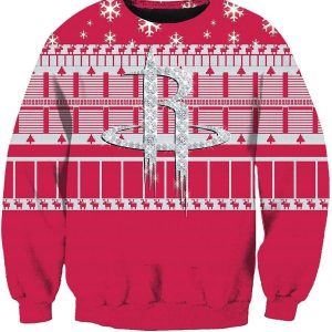 Christmas Houston Rockets Sweatshirts - Red Sweatshirt