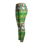 Christmas Leggings - Women 3D Printed Santa Slim Green Legging