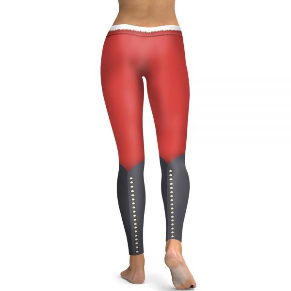 Christmas Leggings - Women 3D Xmas Theme Black-red Legging