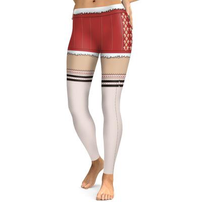 Christmas Leggings - Women 3D Xmas Theme White-red Legging