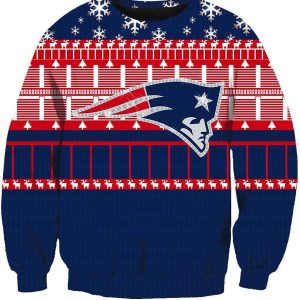 Christmas  New England Patriots Sweatshirts - Blue Sweatshirt