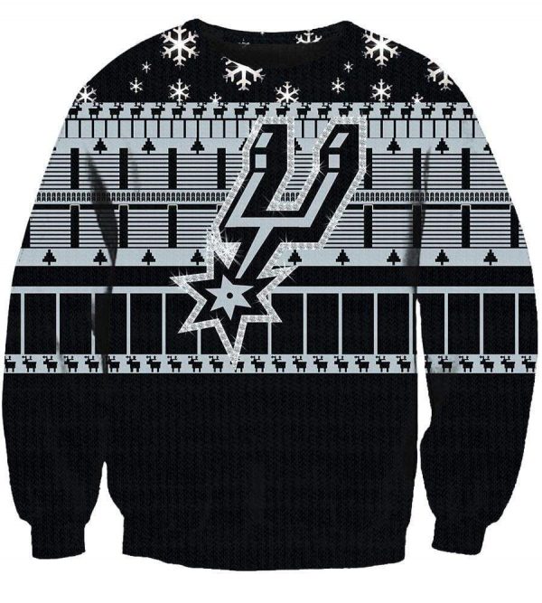 Christmas San Antonio Spurs Sweatshirts- Black Sweatshirt