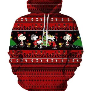 Christmas Snoopy Peanuts Hoodies - Pullover Red Hoodie