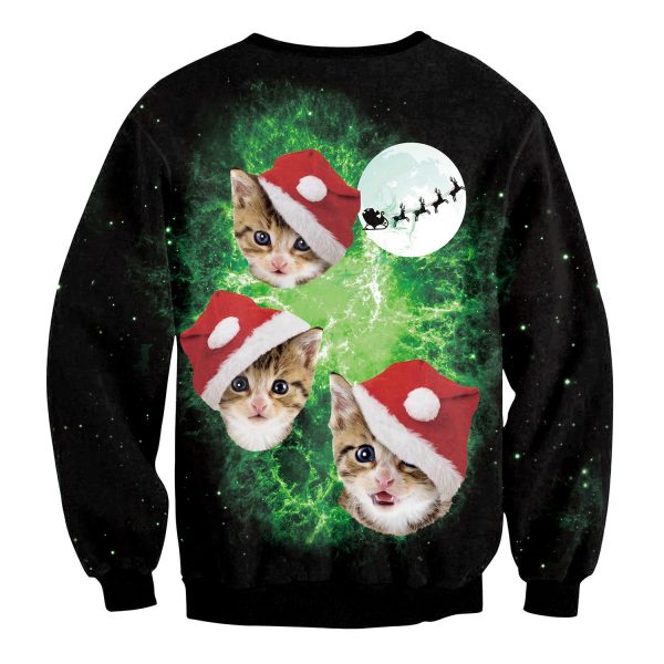 Christmas Sweatshirts - Christmas Cat Icon Super Cute 3D Sweatshirt