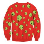 Christmas Sweatshirts - Christmas Funny Alien Icon Super Cute 3D Sweatshirt