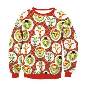 Christmas Sweatshirts - Christmas Funny Alpaca Icon Cute 3D Sweatshirt