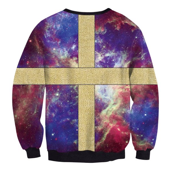 Christmas Sweatshirts - Christmas Gift Box Icon Cool Galaxy 3D Sweatshirt