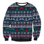 Christmas Sweatshirts - Christmas Striped Pattern Icon Cute 3D Sweatshirt