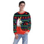 Christmas Sweatshirts - Christmas Unicorn Icon Cute 3D Sweatshirt