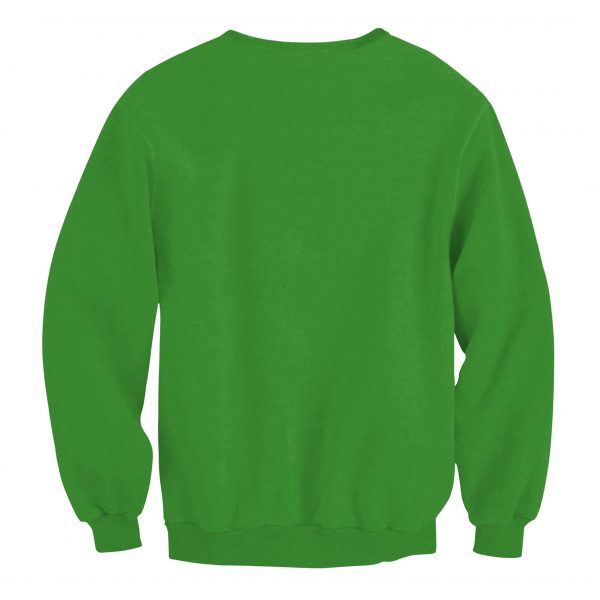 Christmas Sweatshirts - Funny Santa Icon Cool Green 3D Sweatshirt